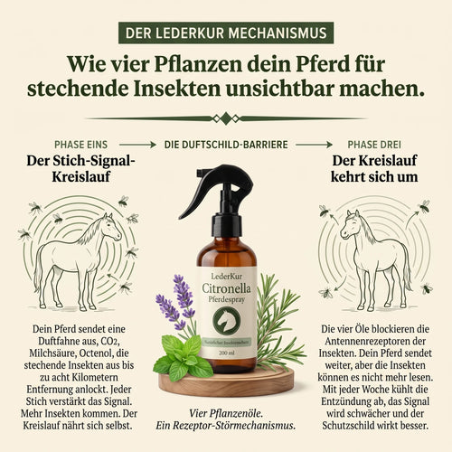 LederKur Citronella Pferdespray — Insektenschutz für Pferde & Ponys