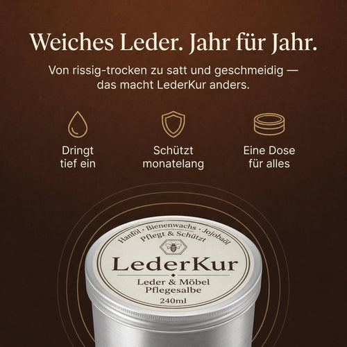LederKur — Die alte Sattler-Salbe für Leder